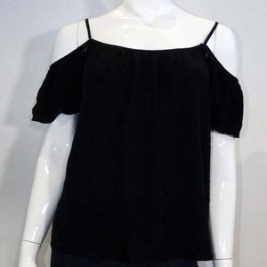 Black Cold Shoulder Women's Top - Size XL Like New